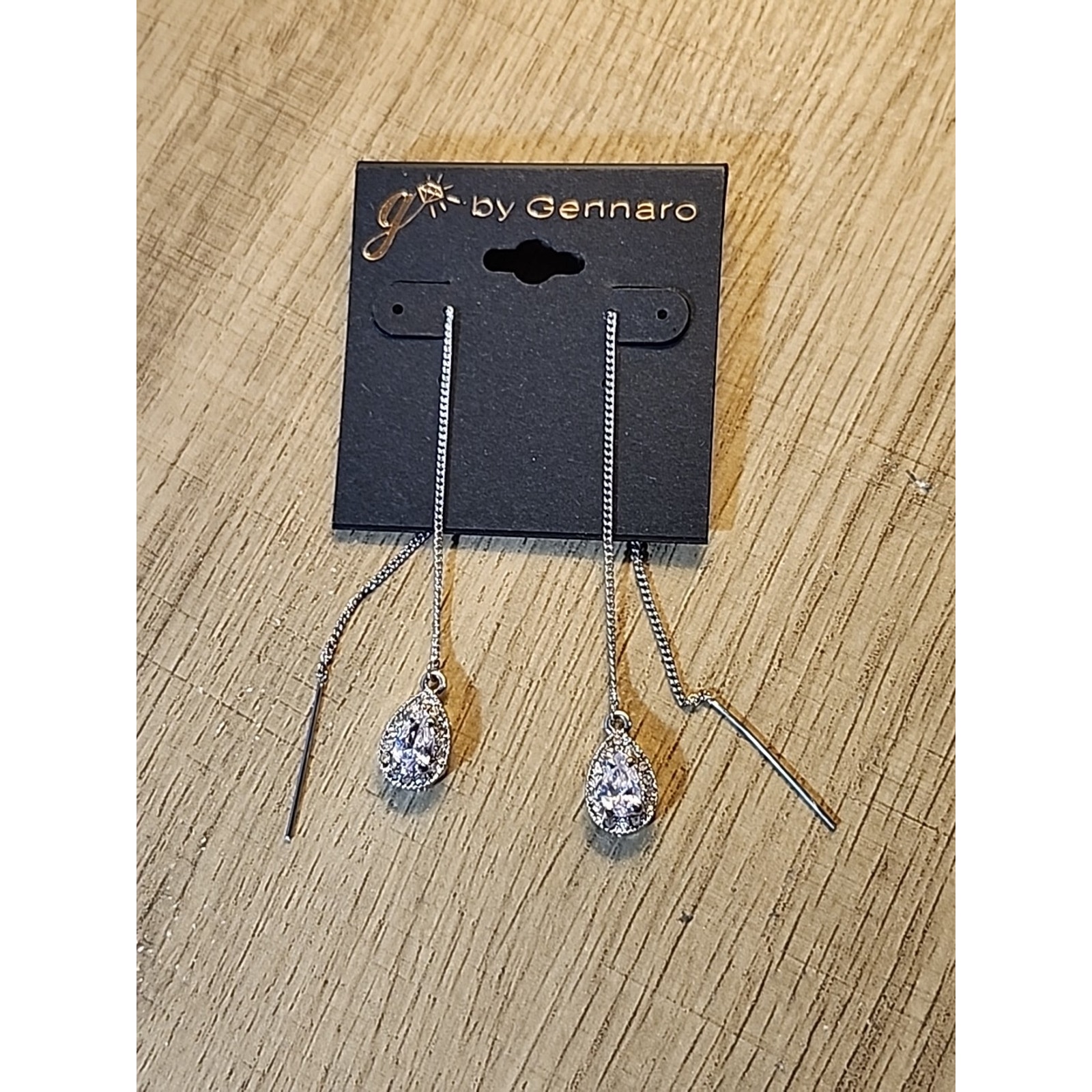 G By Gennaro Chain Dangling Teardrop Crystal Earrings 5